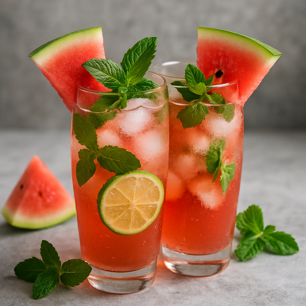 Wassermelonen-Minz-Fizz – spritziger Sommerdrink mit Limette