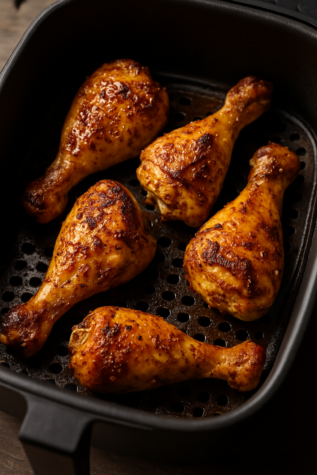 honig senf hähnchenkeulen – knusprig aus der Heißluftfritteuse (Ninja)