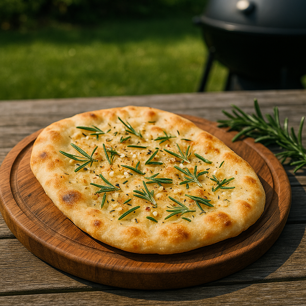 Knoblauch-Rosmarin-Fladenbrot vom Grill Rezept – Schnell & aromatisch