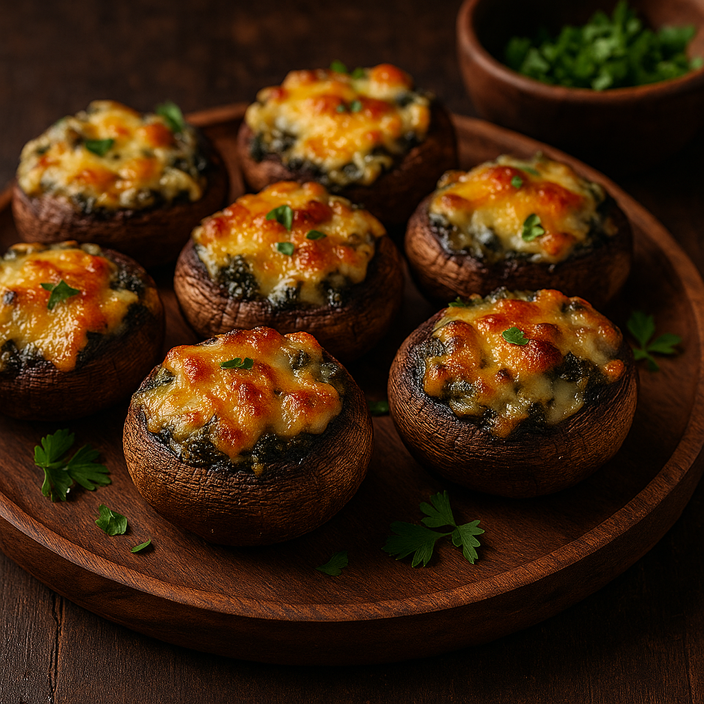 gefüllte champignons heißluftfritteuse – cremig & knusprig im Ninja Roast