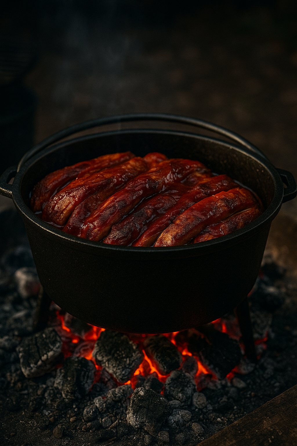 schichtfleisch dutch oven – zartes BBQ-Schichtfleisch mit rauchiger Sauce