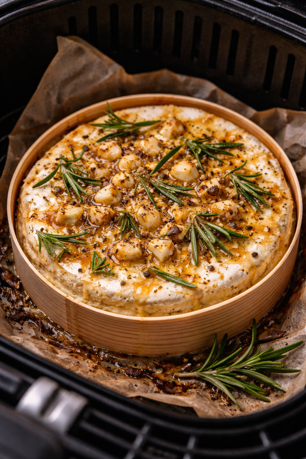 Airfryer Ofenkäse mit Knoblauch & Rosmarin – cremig & würzig