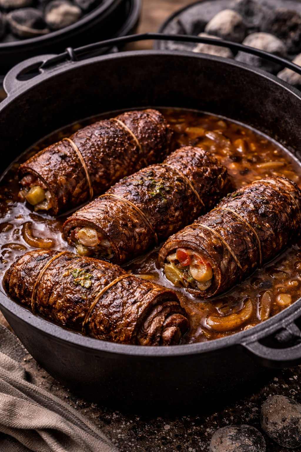 Dutch Oven Rinderrouladen im FT6 – klassisch & deftig