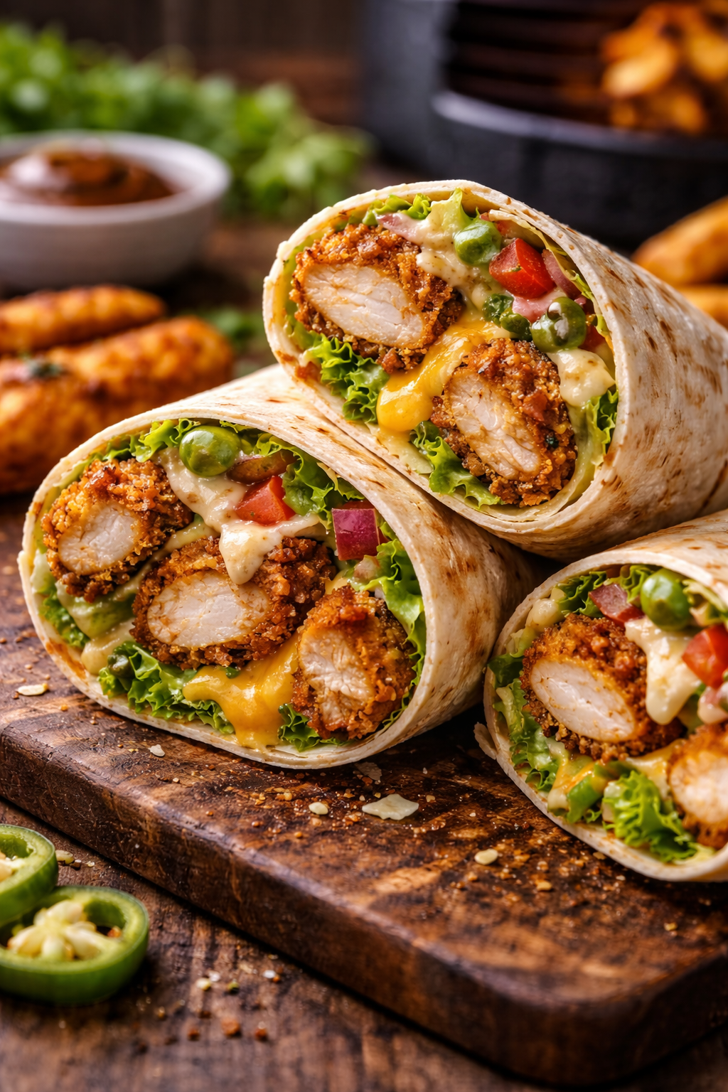 Airfryer Crispy Chicken Wraps – knusprig, saftig & schnell gemacht