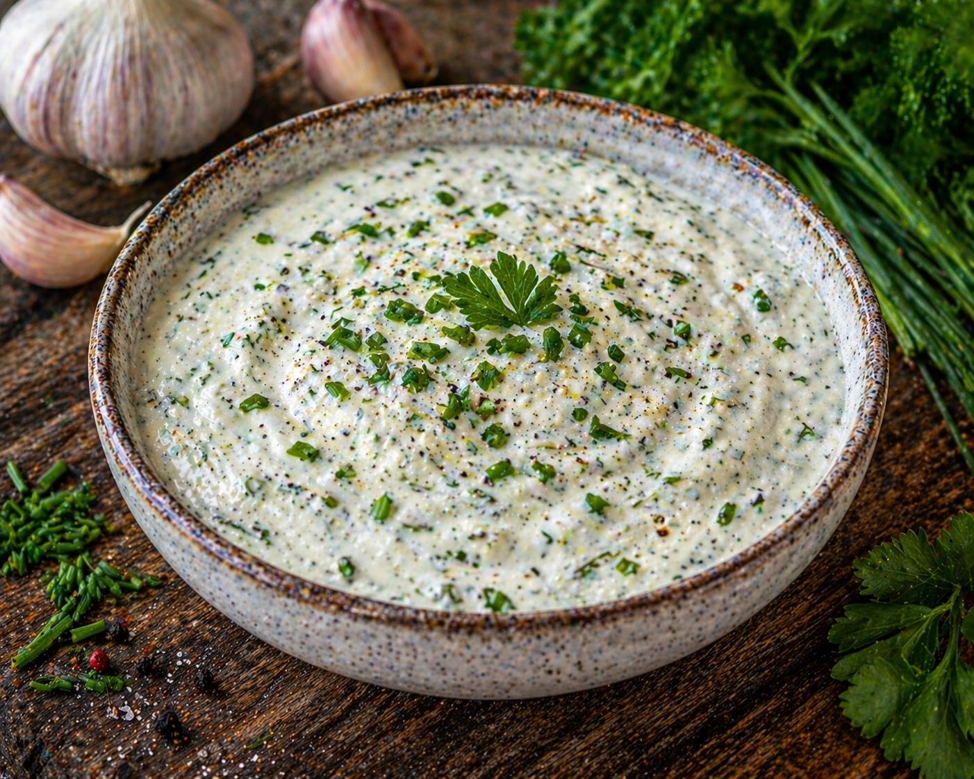 Knoblauch Kräuter Dip – cremig, frisch & schnell gemacht